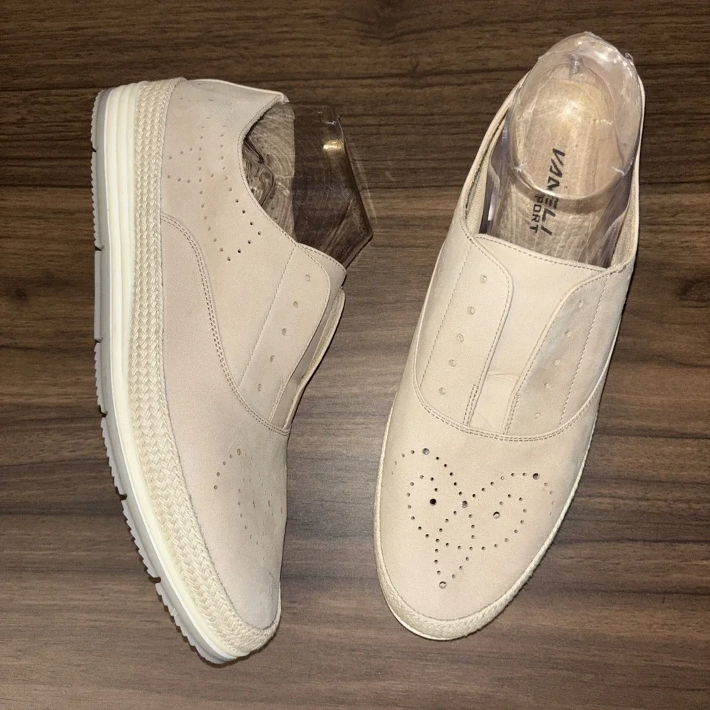 Vaneli Sport 10 M Quain Stone Nubuck Espadrille Perforated Sneaker Slip On